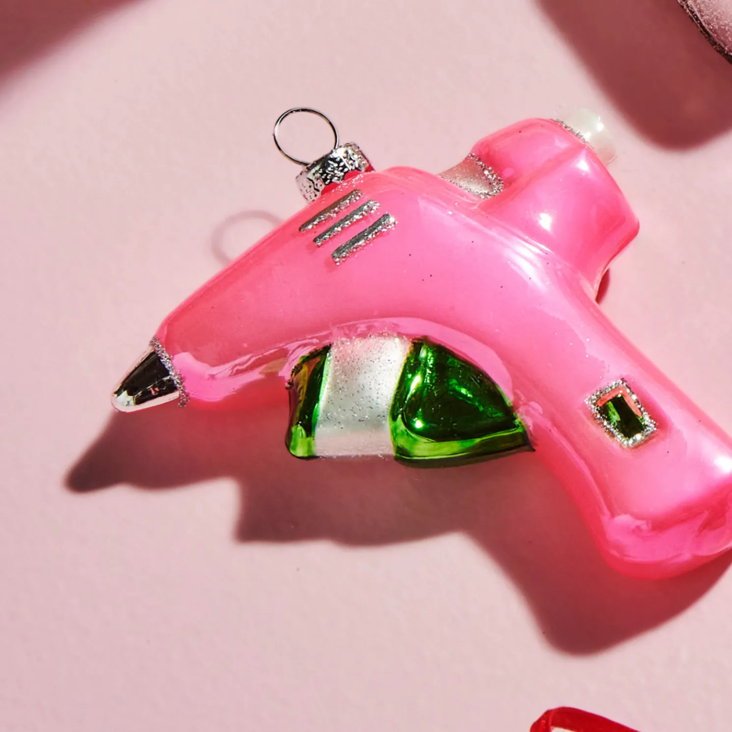 Raz 3.75" Glue Gun Glass Christmas Ornament 4524869