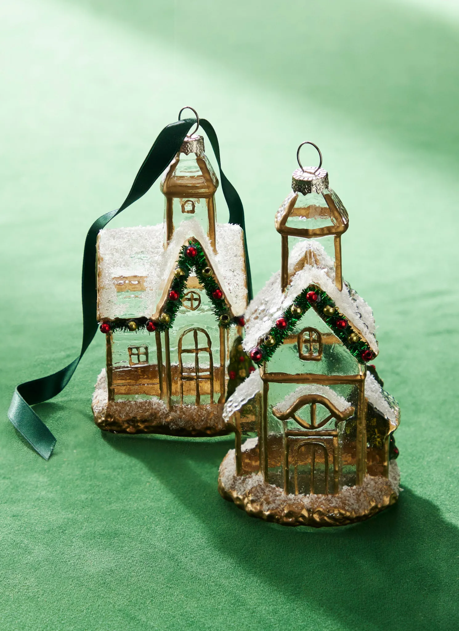 Raz 5" Gold and Clear Church Glass Christmas Ornament 4324586