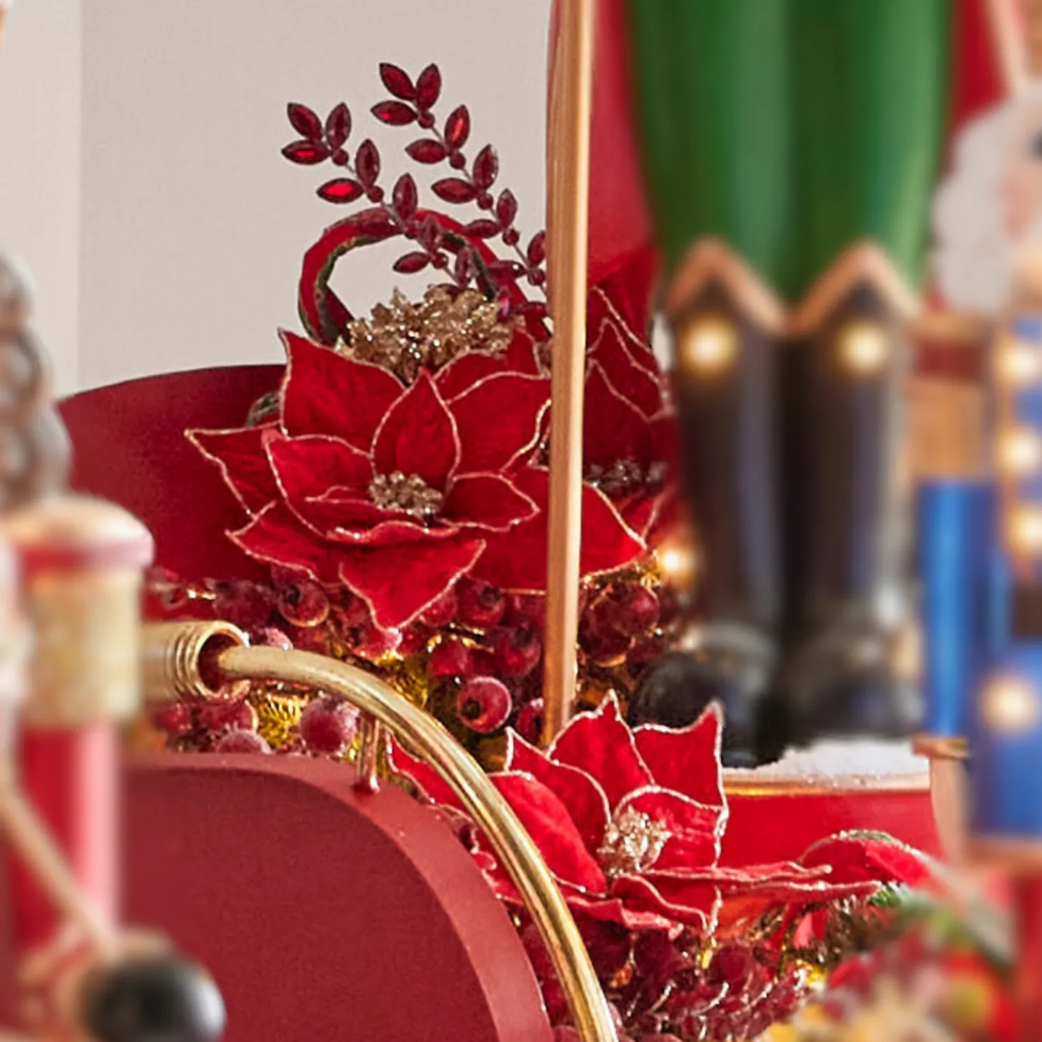 Raz 20" Gold Edged Red Poinsettia Christmas Tree Pick F4406734