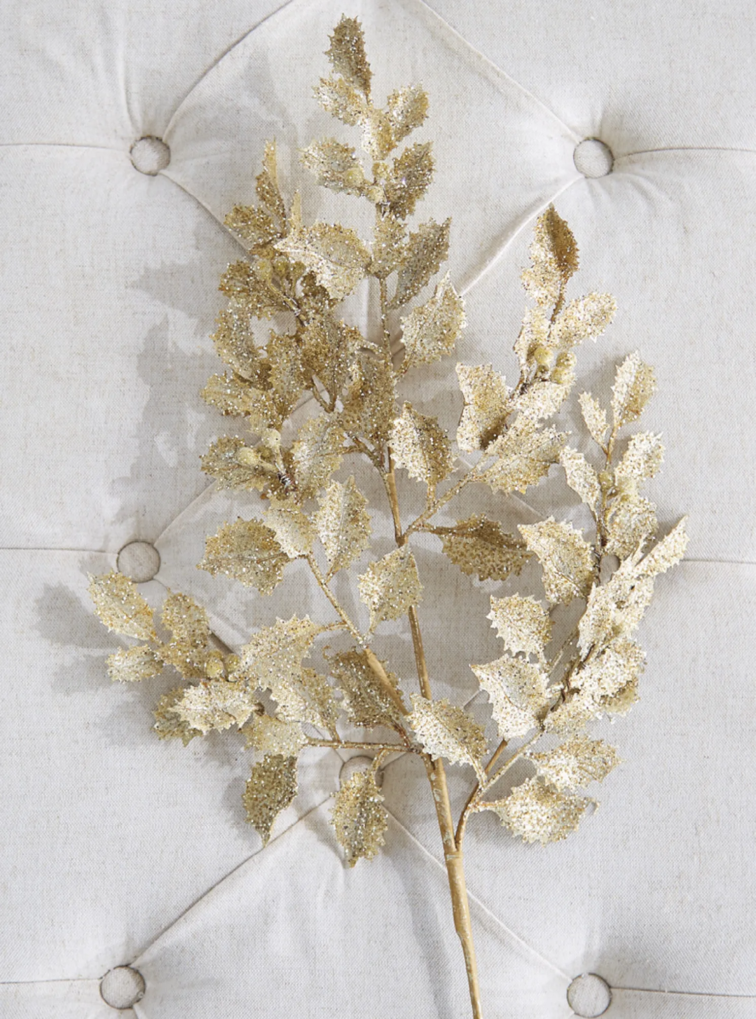 Raz 29" Gold Glittered Holly Christmas Tree Spray F4206767