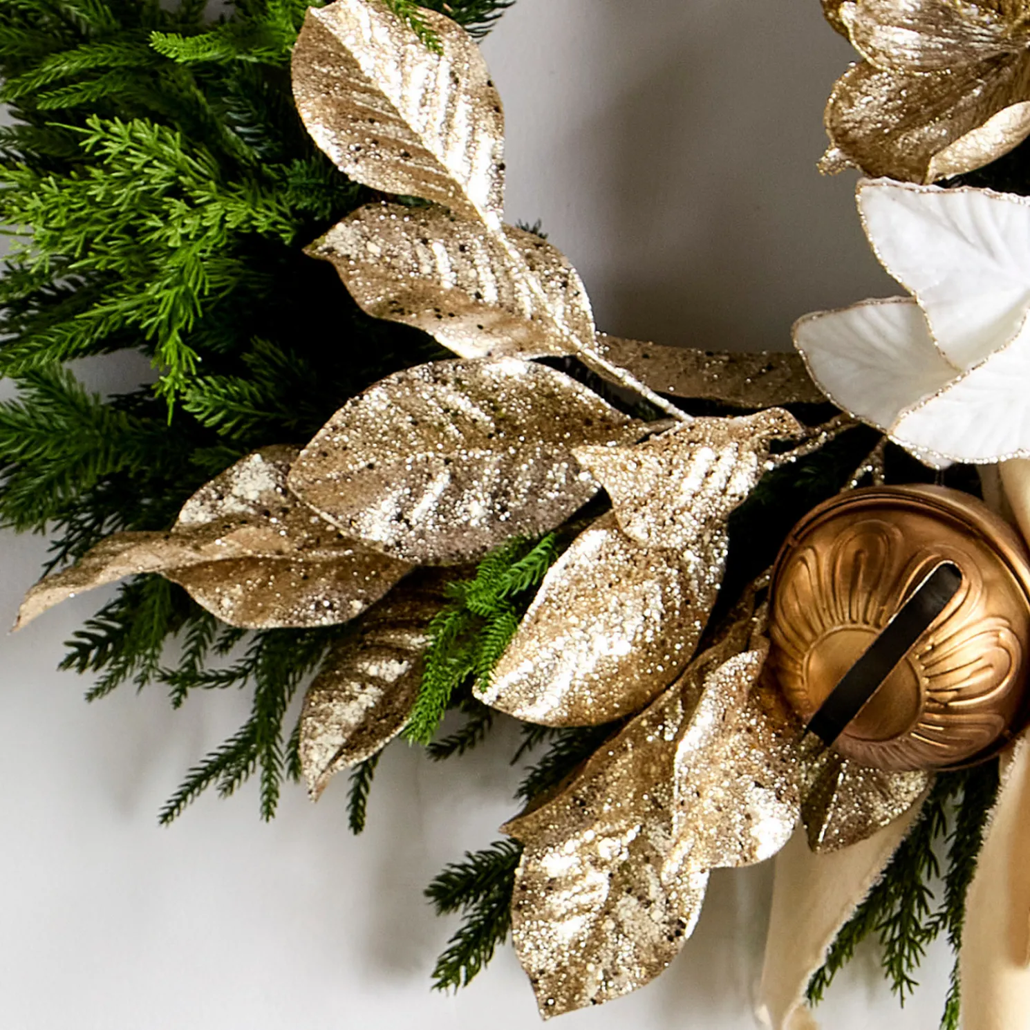 Raz 27" Gold Magnolia Leaf Stem Christmas Tree Accessory F4509619