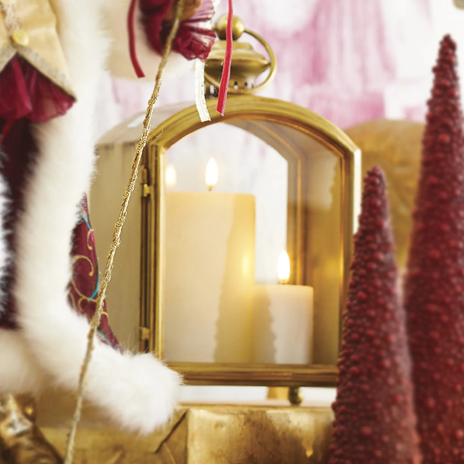 Raz 12.5" Gold Metal Lantern Christmas Decoration 4228003