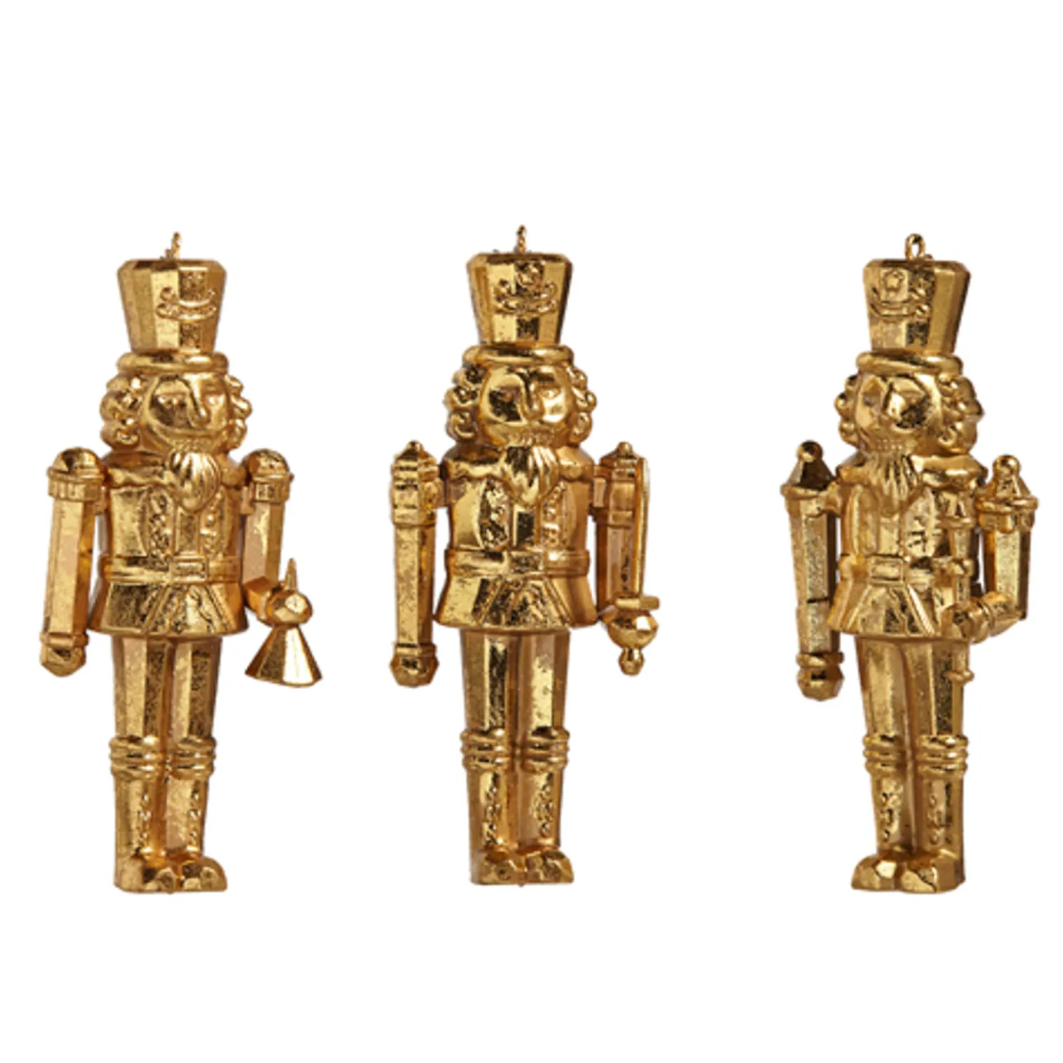 Raz 5" Gold Nutcracker Christmas Ornament Set of 3 4438873