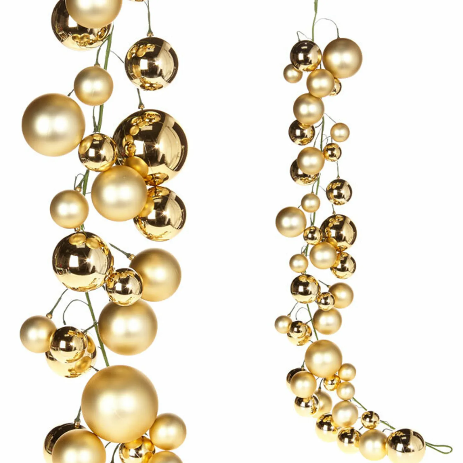 Raz 4' Gold Plastic Ball Christmas Garland G8382770