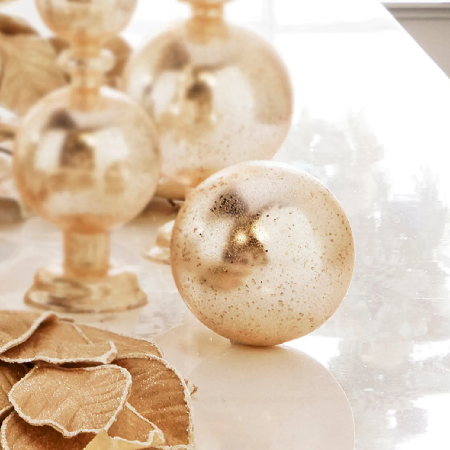 Raz 5" Gold Textured Glass Ball Christmas Ornament 4324600