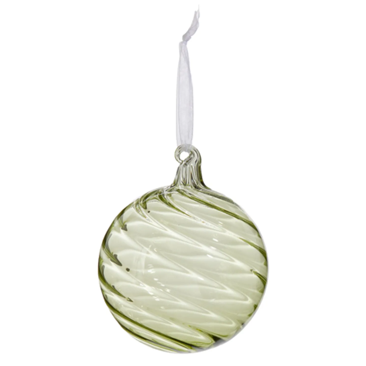 Raz 4" Green Blown Glass Ball Christmas Ornament 4423006