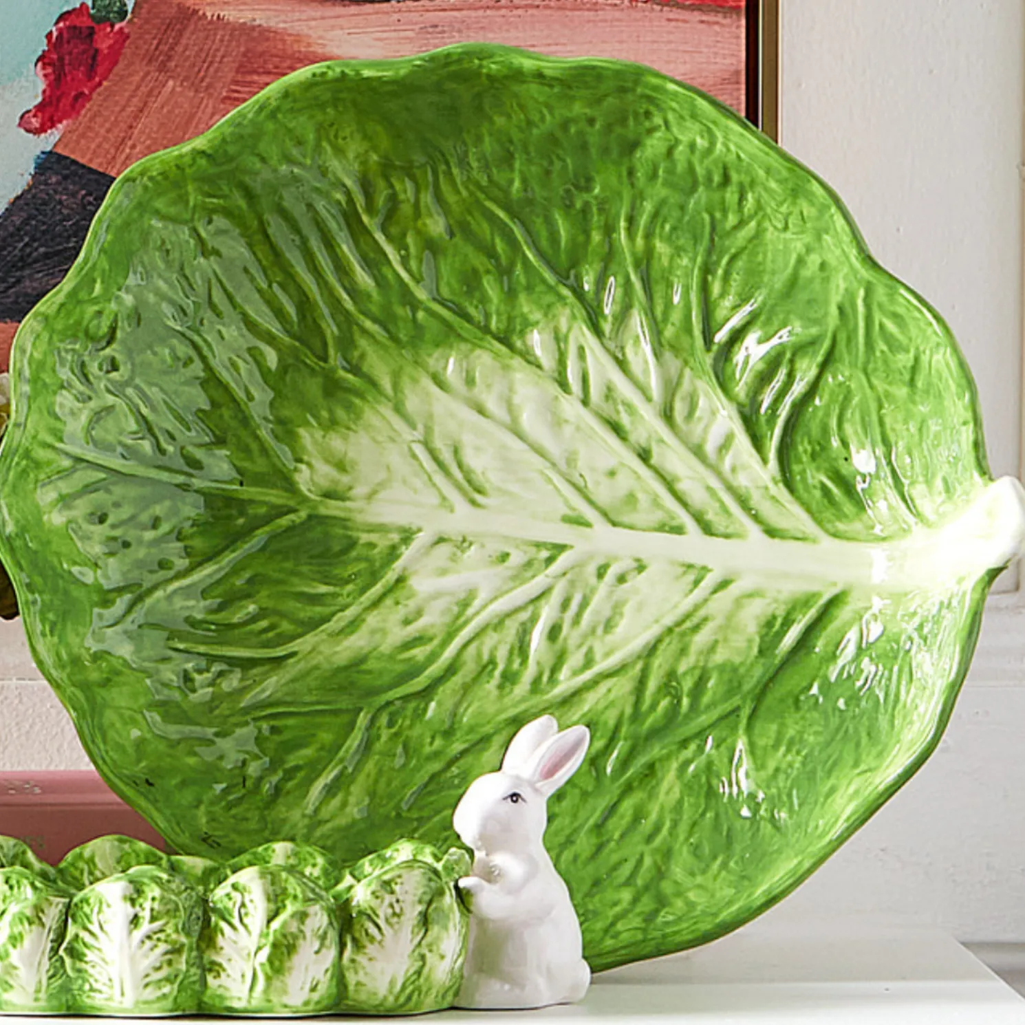 Raz 14" Green Cabbage Easter Tray or Plate 4411110