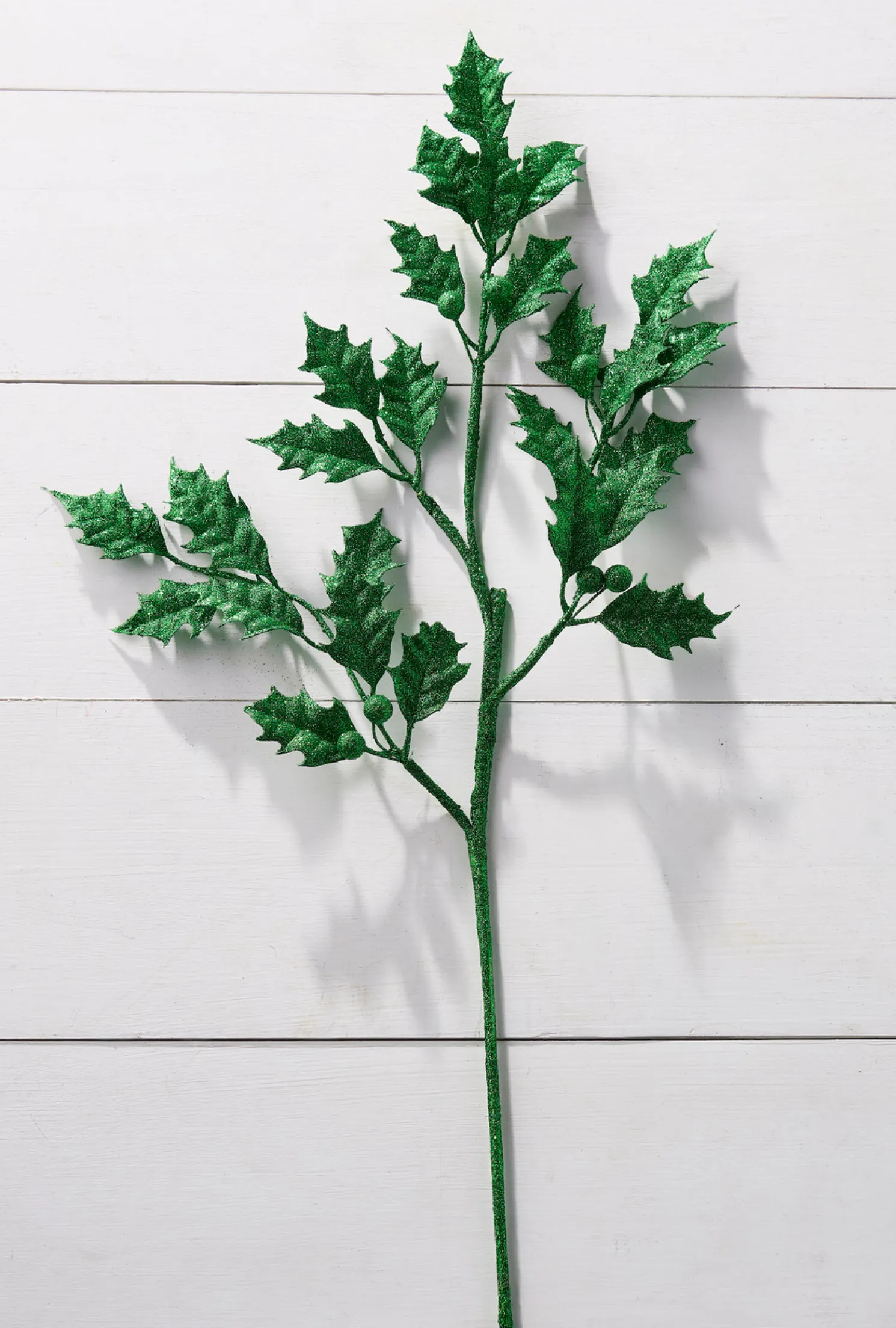 Raz 29" Green Glittered Holly Leaf Christmas Tree Spray F4441711