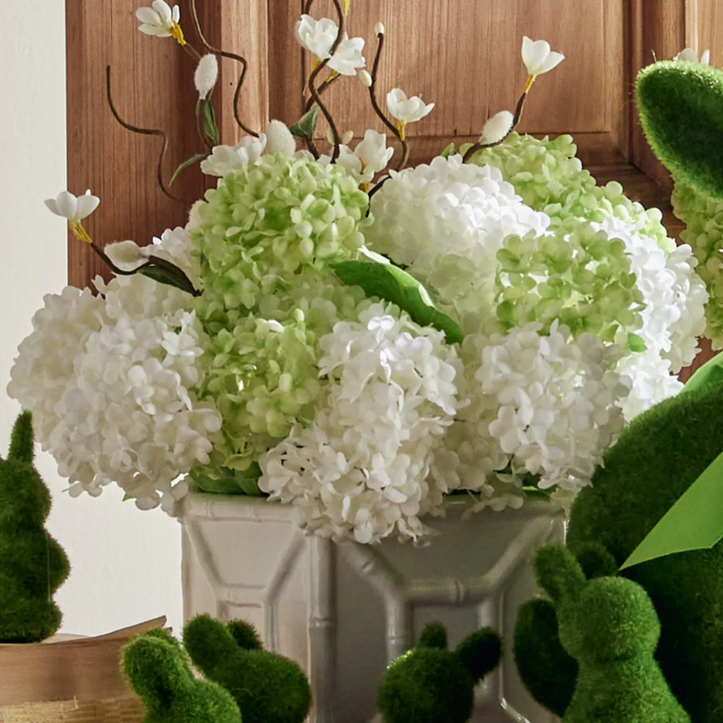 Raz 24" Green or White Hydrangea Spray