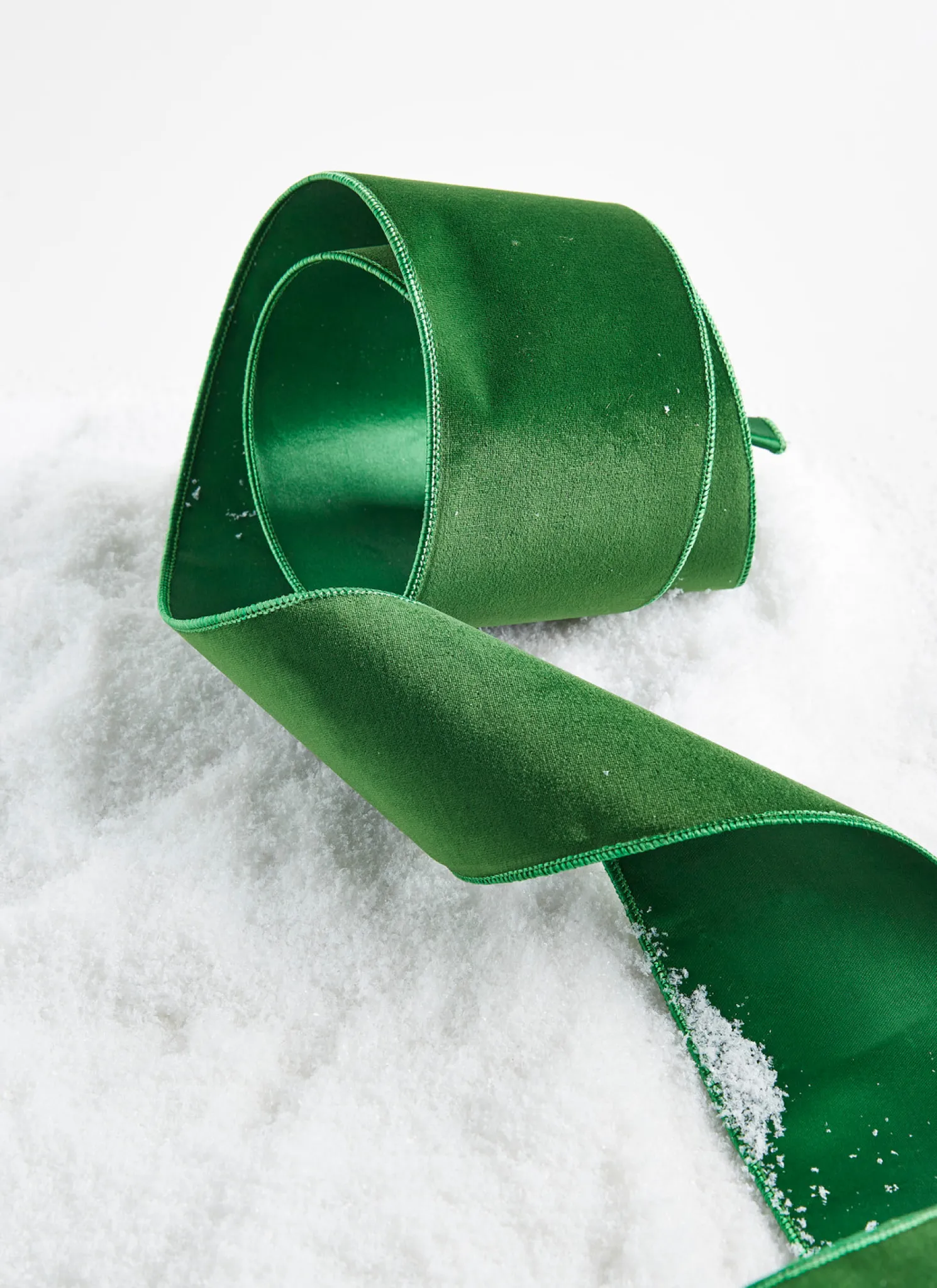 Raz 4" Green Velvet Wired Christmas Ribbon R4371809