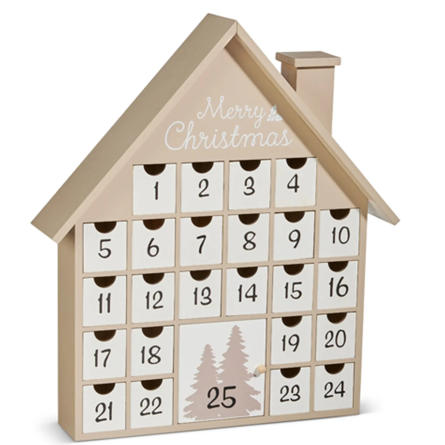 Raz 18" Grey Christmas Advent Calendar House 4428097