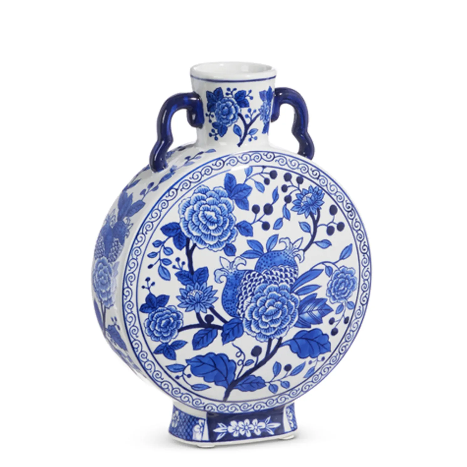 Raz 12.5" Handled Blue and White Delft Floral Vase X4434412