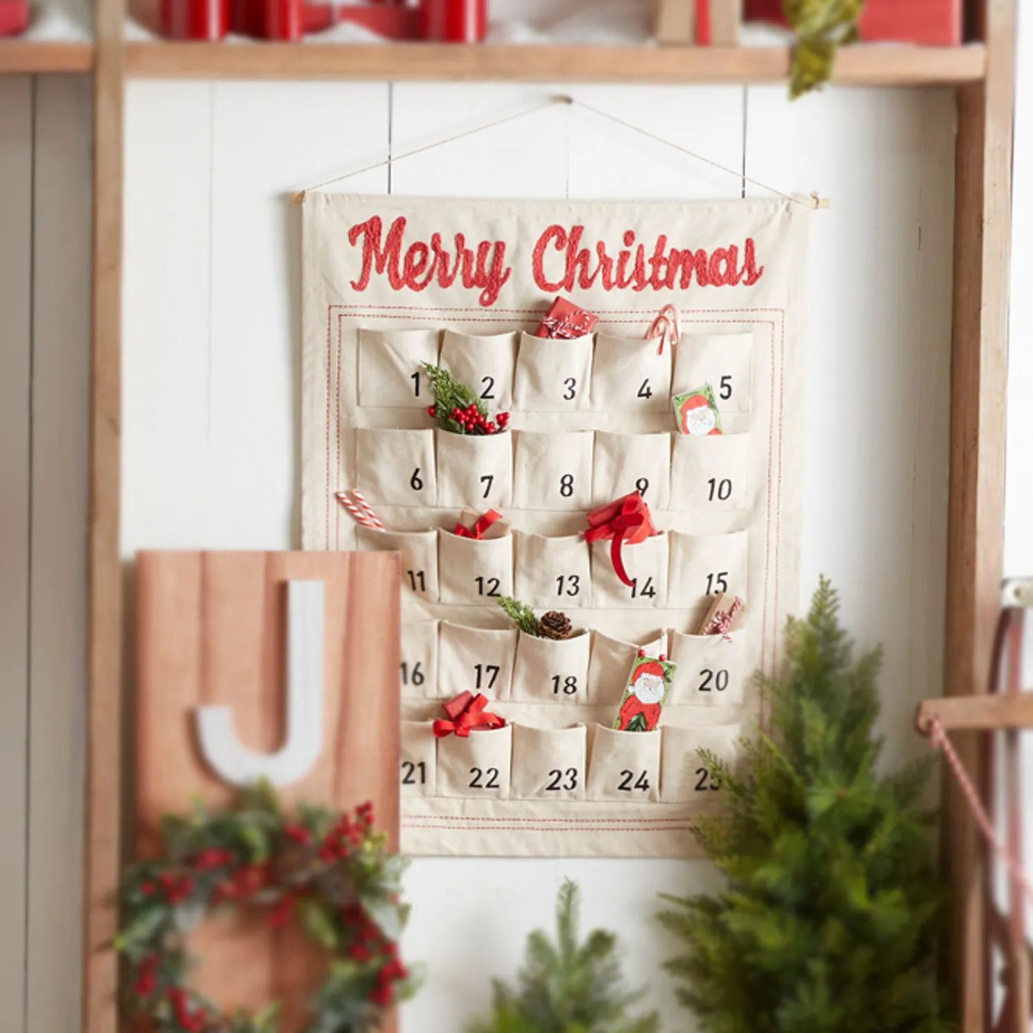 Raz 34" Hanging Advent Calendar Christmas Decoration 4319307