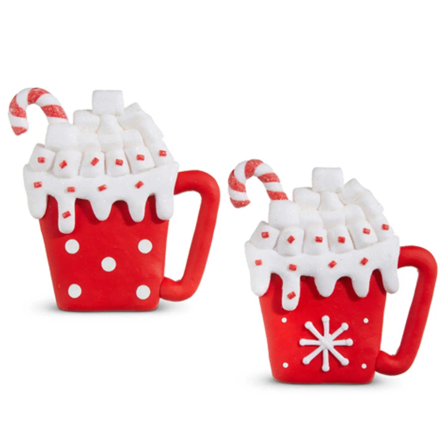 Raz 4.25" Hot Cocoa with Marshmallows Christmas Ornament Set of 2 4314112