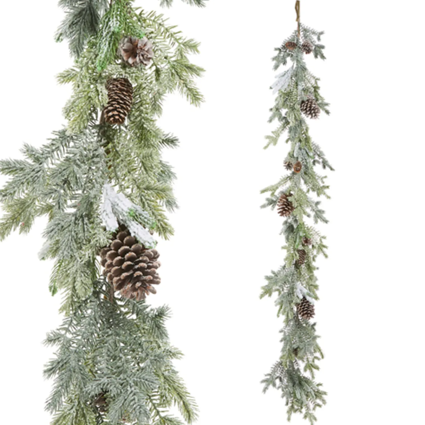 Raz 5.5' Iced Pinecone and Greenery Christmas Garland G4511628