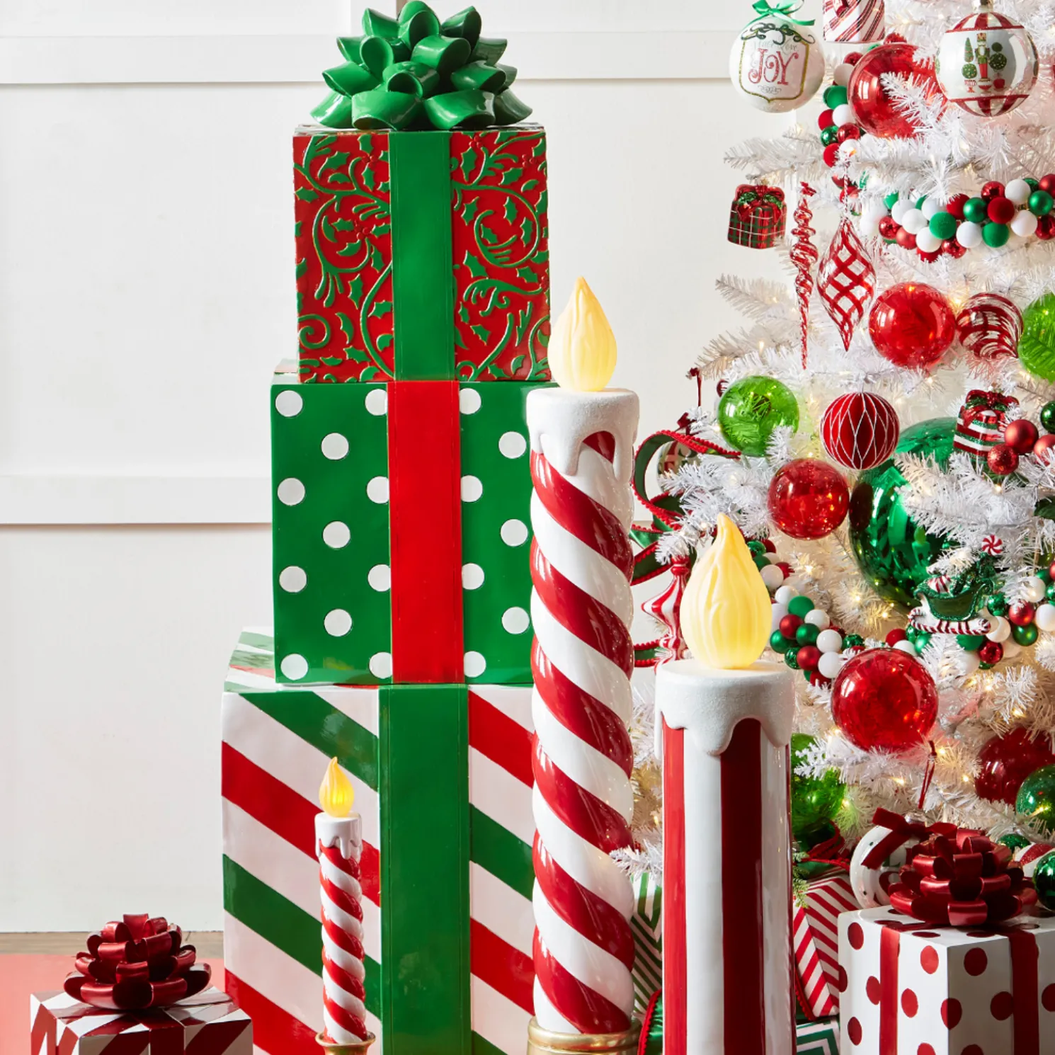 Raz 51" Indoor Outdoor Stacked Packages Christmas Decoration 4510510