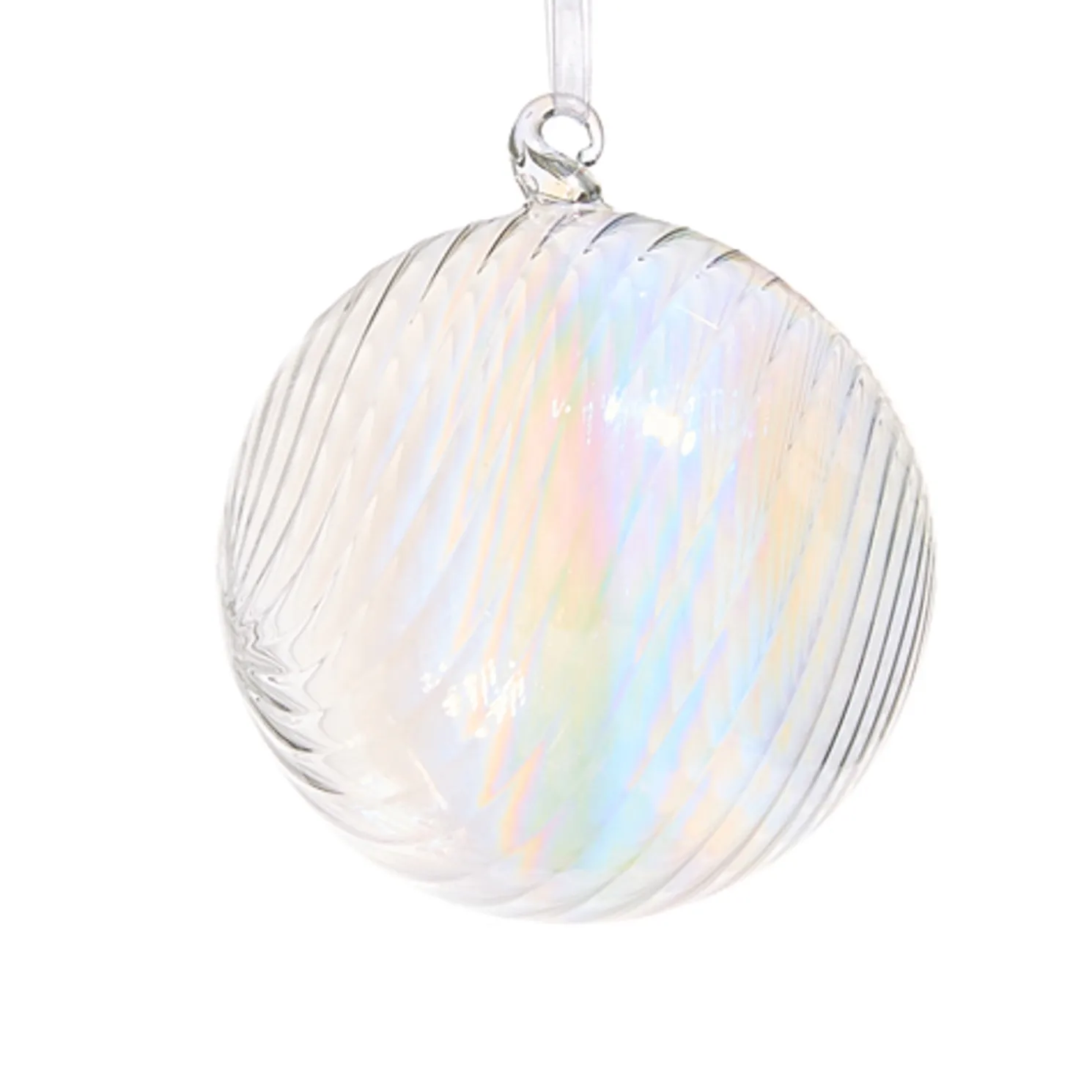 Raz 5" Iridescent Ball Glass Christmas Ornament 4524955