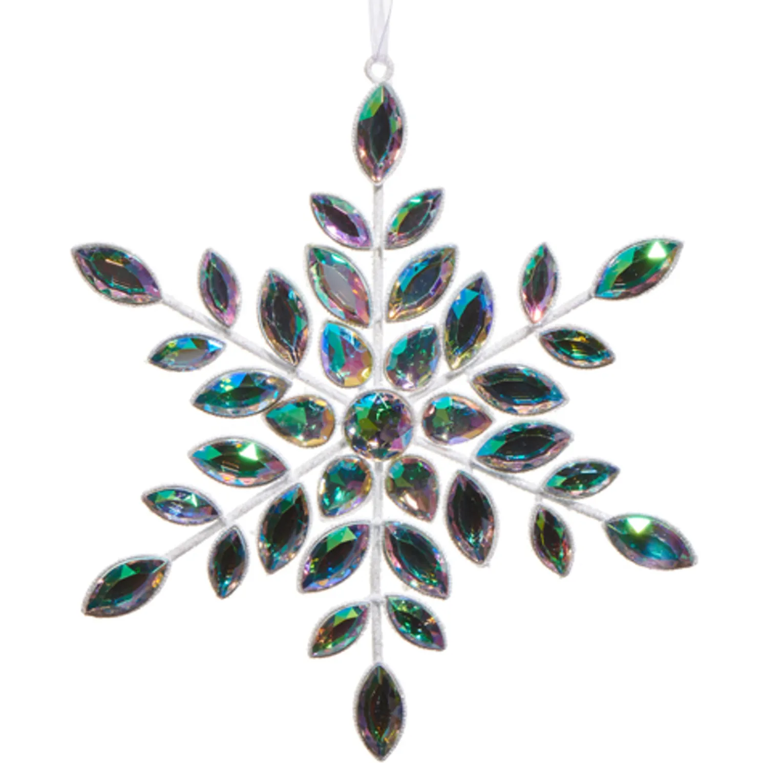 Raz 7" Iridescent Jeweled Snowflake Christmas Ornament 4513594