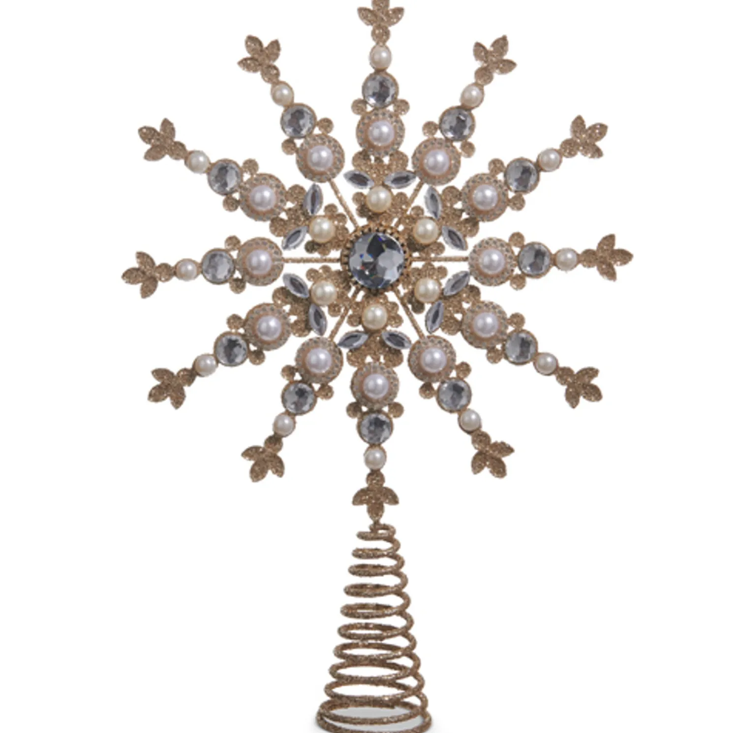Raz 13.5" Jeweled and Pearl Star Christmas Tree Topper 4516292