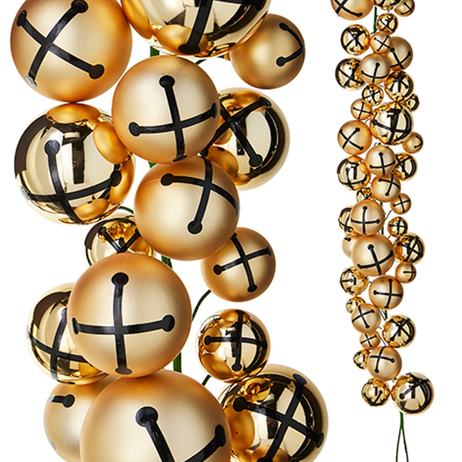 Raz 4' Jingle Bell Ball Ornament Christmas Garland G4232802