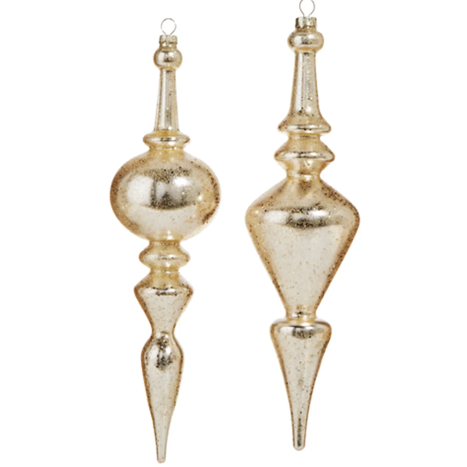 Raz 12" Large Gold Textured Finial Glass Christmas Ornament 4324554