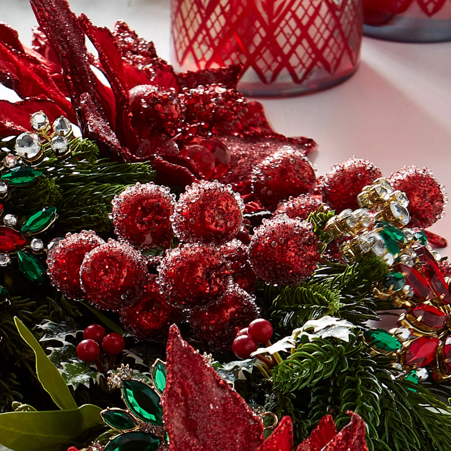 Raz 24" Large Iced Red Berry Christmas Tree Spray F4406655