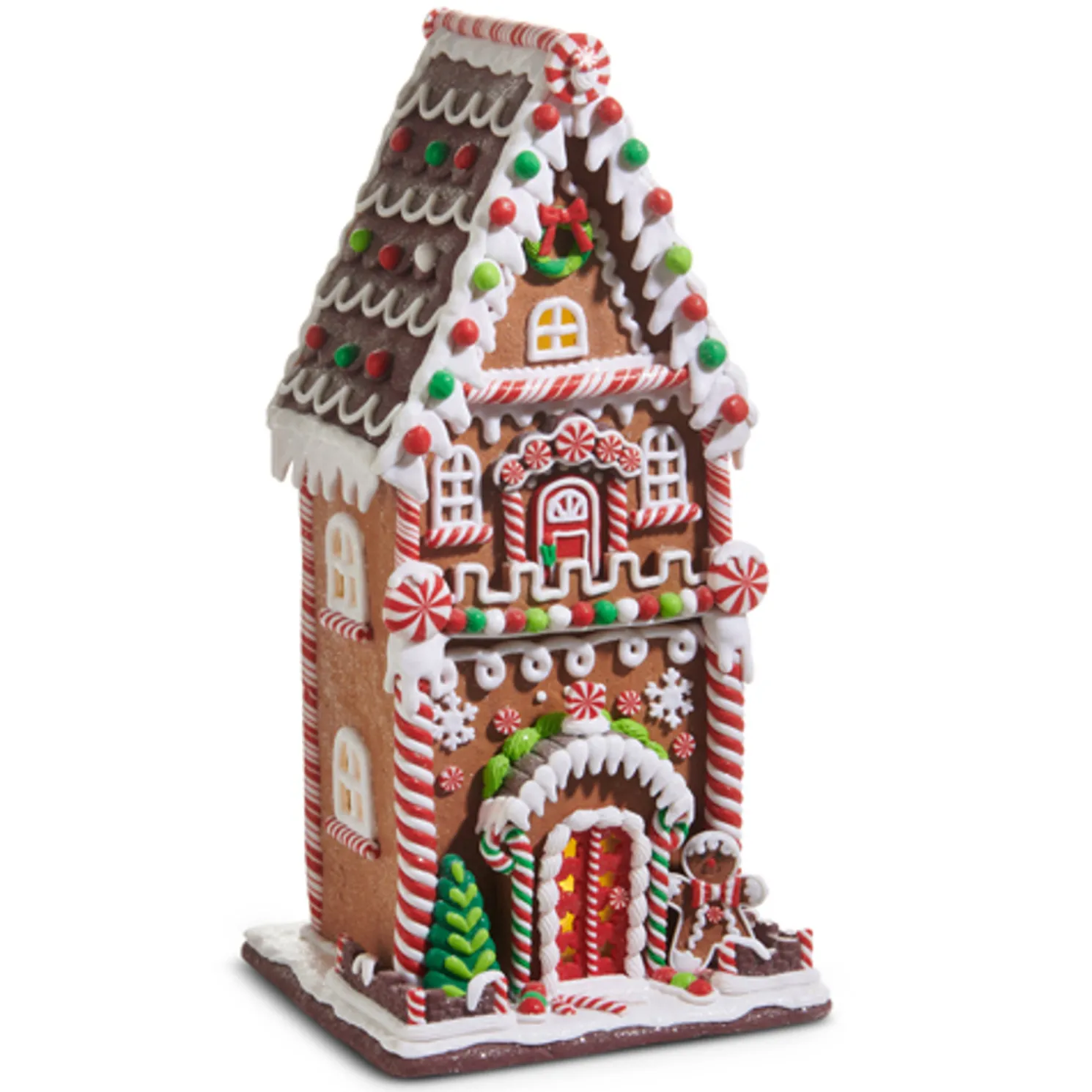 Raz 20.5" Large Lighted Multicolor Gingerbread House Christmas Decoration 4516677