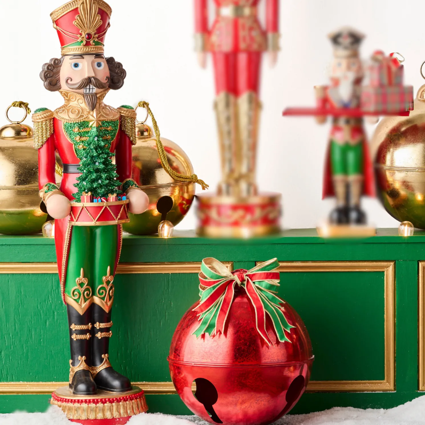 Raz 48" Large Lighted Traditional Christmas Nutcracker Figure with tree 4501683