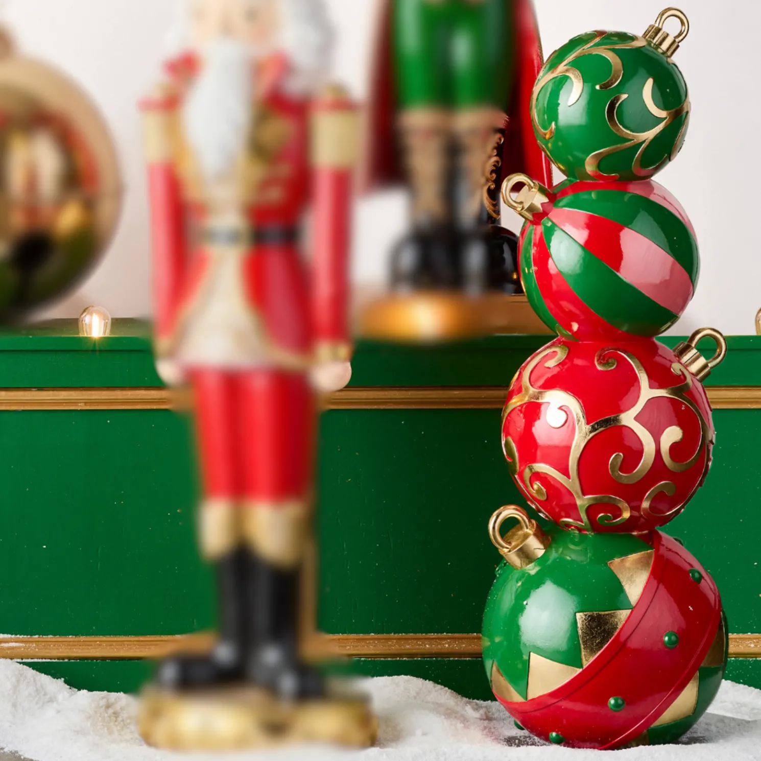 Raz 38" Large Red and Green Stacked Ornaments Christmas Decoration 4511636