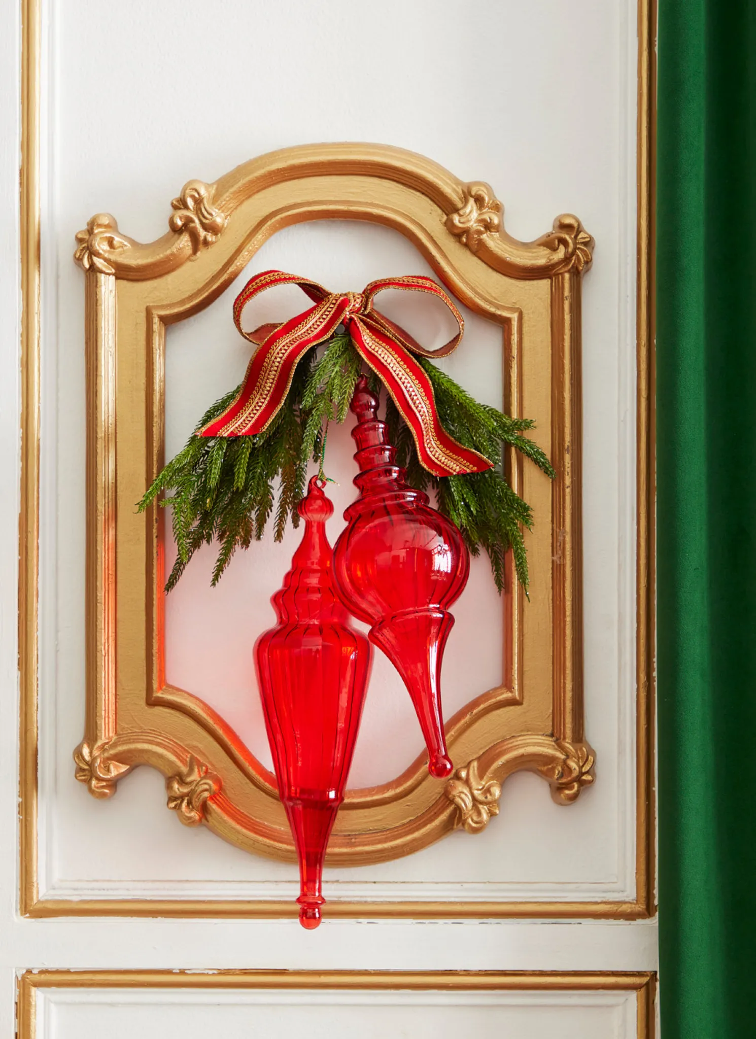 Raz 15.5" Large Red Finial Glass Christmas Ornament 4324500