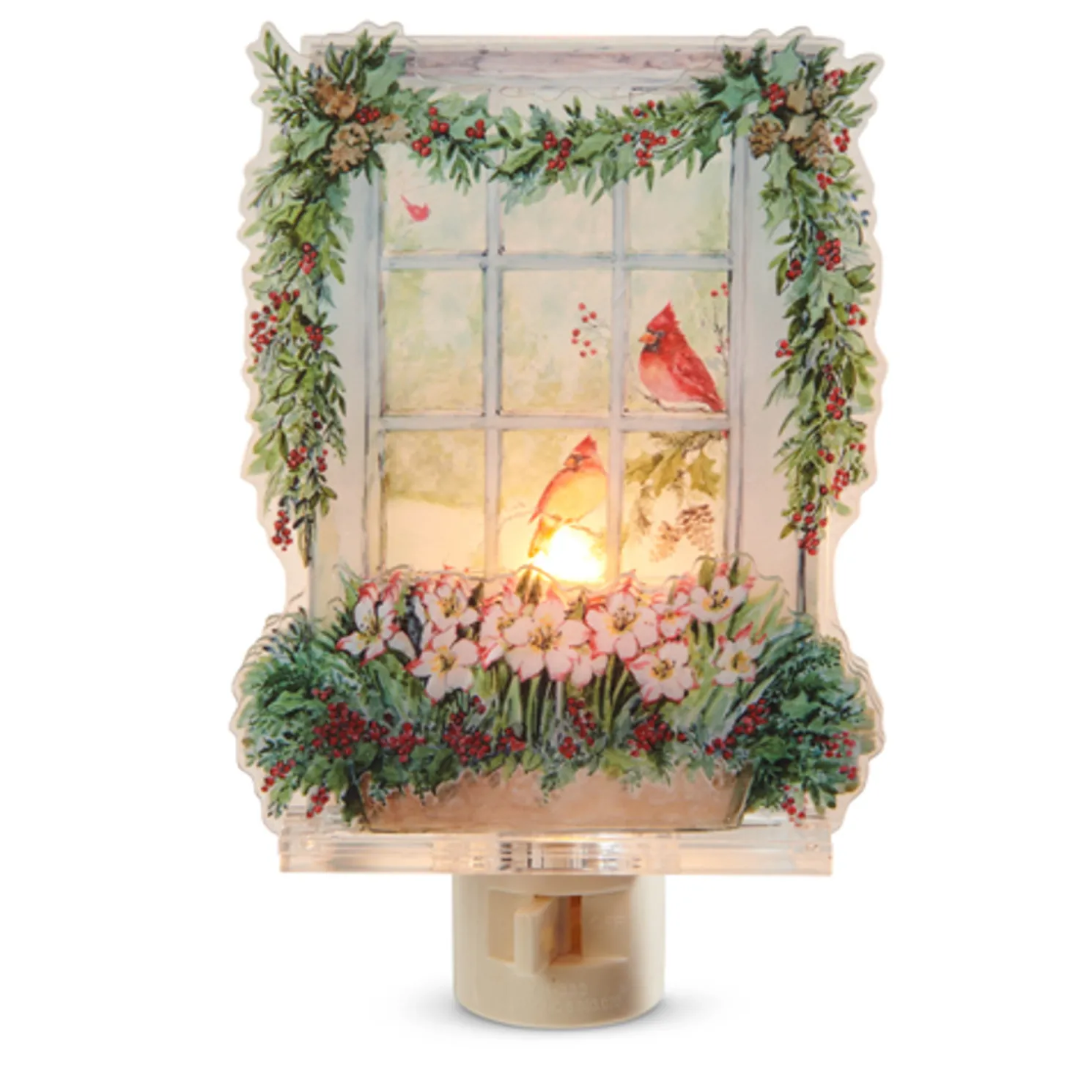 Raz 6" Layered Cardinal Night Light Christmas Decoration 4519104