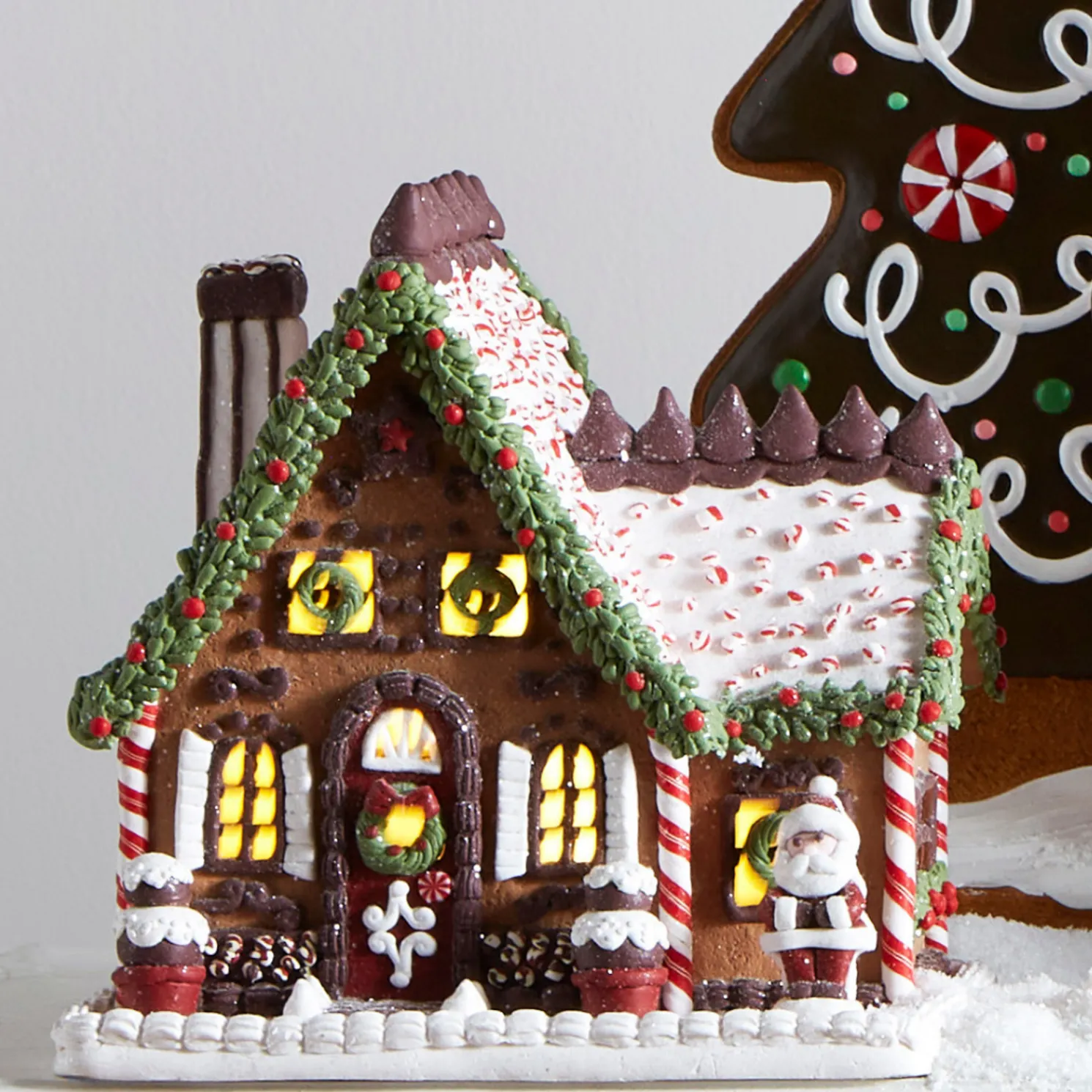 Raz 9" Lighted Chocolate Frosted Gingerbread House Christmas Decoration 4516665