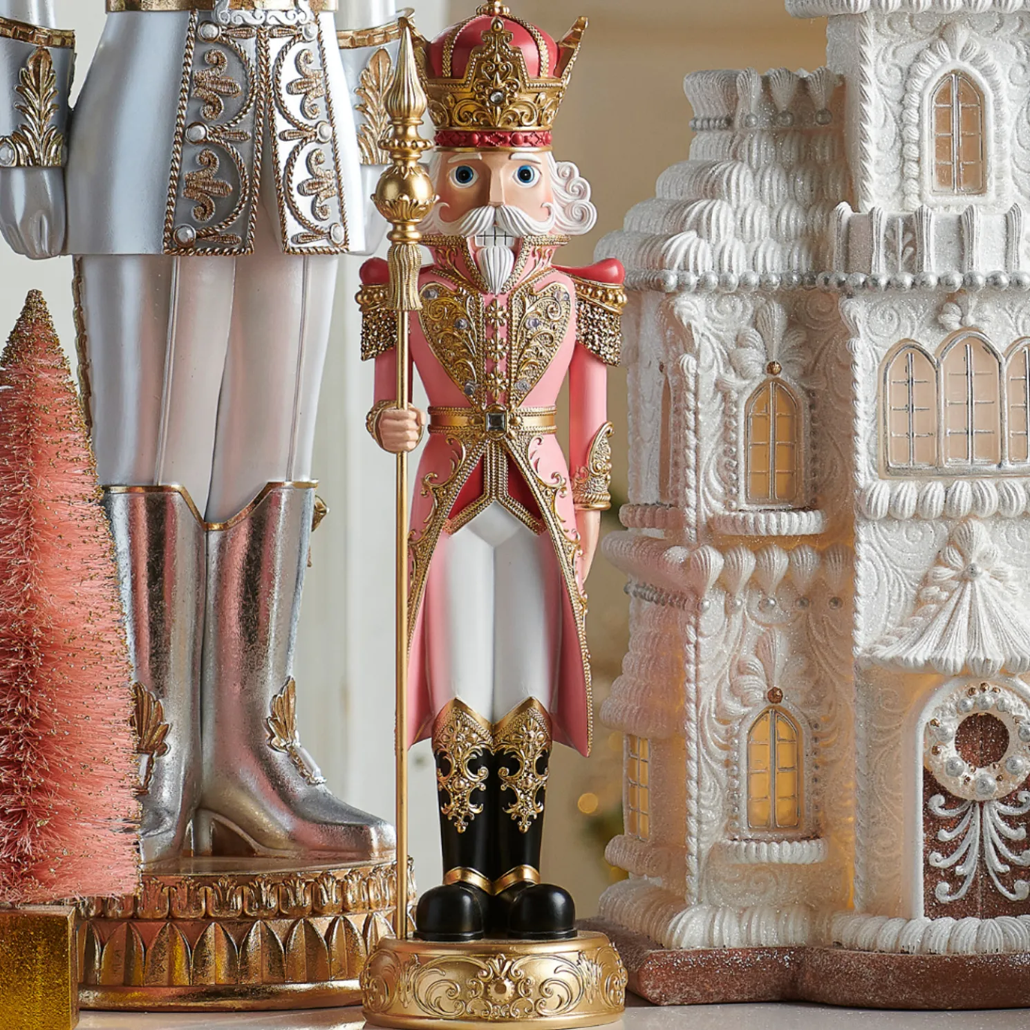 Raz 20" Lighted Pink Nutcracker Christmas Figure 4501677