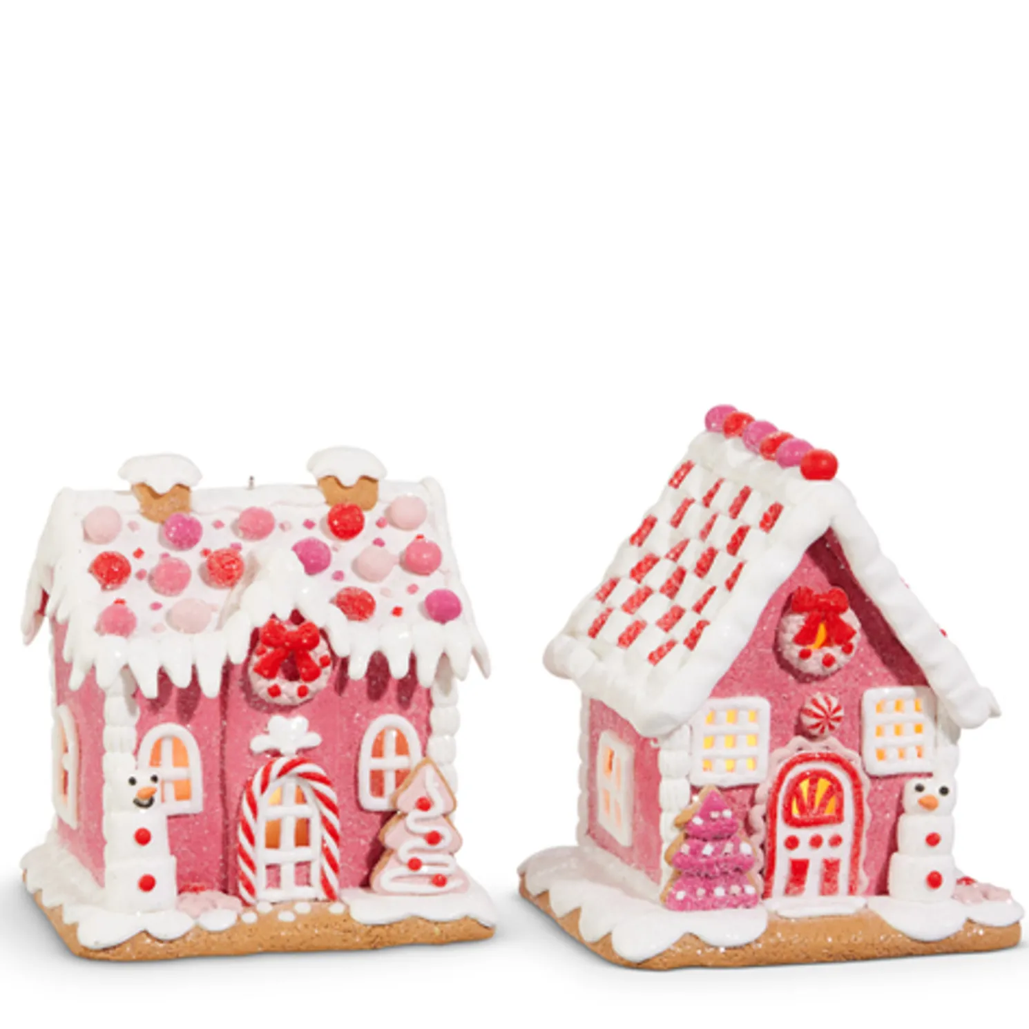 Raz 5.5" Lighted Pink Gingerbread House Christmas Ornament 4416250