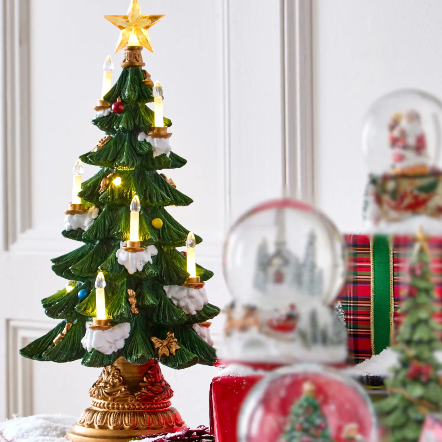 Raz 18" Lighted Tree with Candles Christmas Tree Figure 4501666