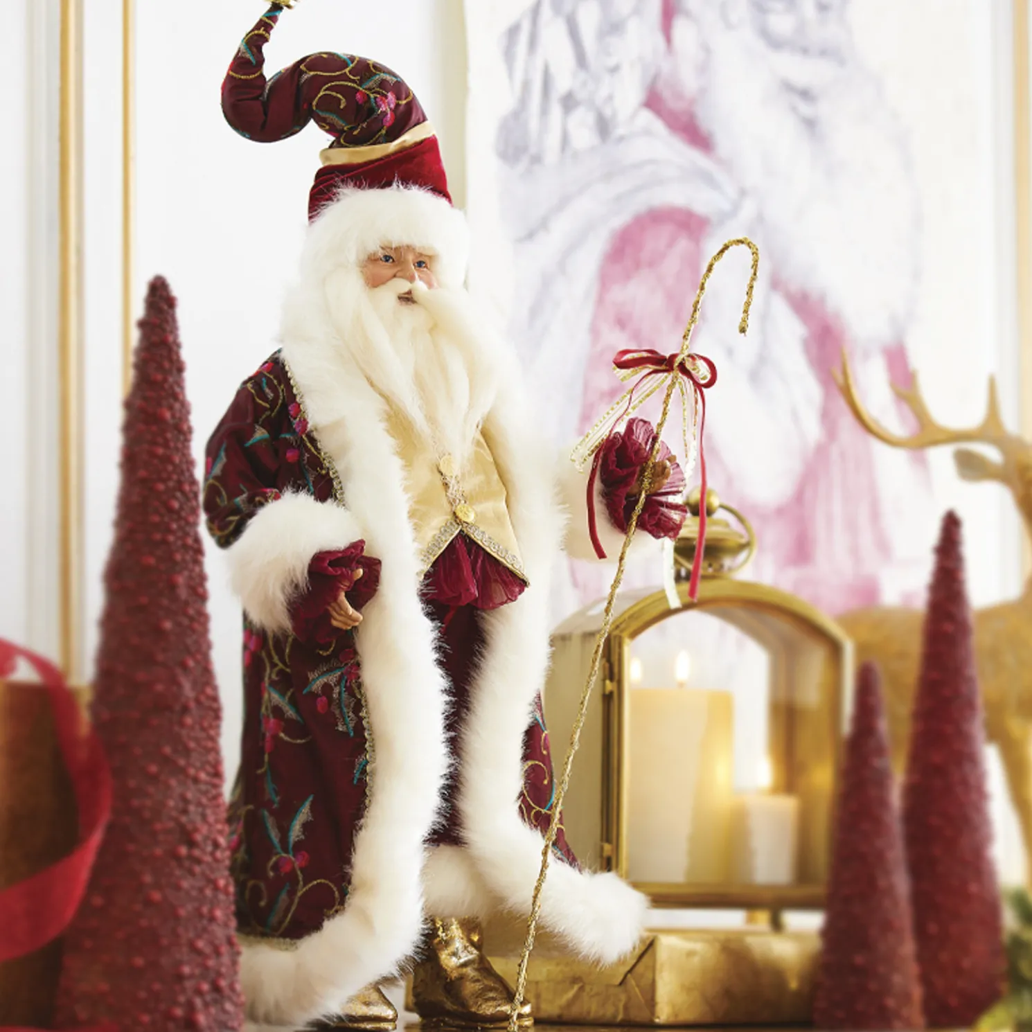 Raz 24.75" Making Spirits Bright Santa Figure Christmas Decoration 4202320