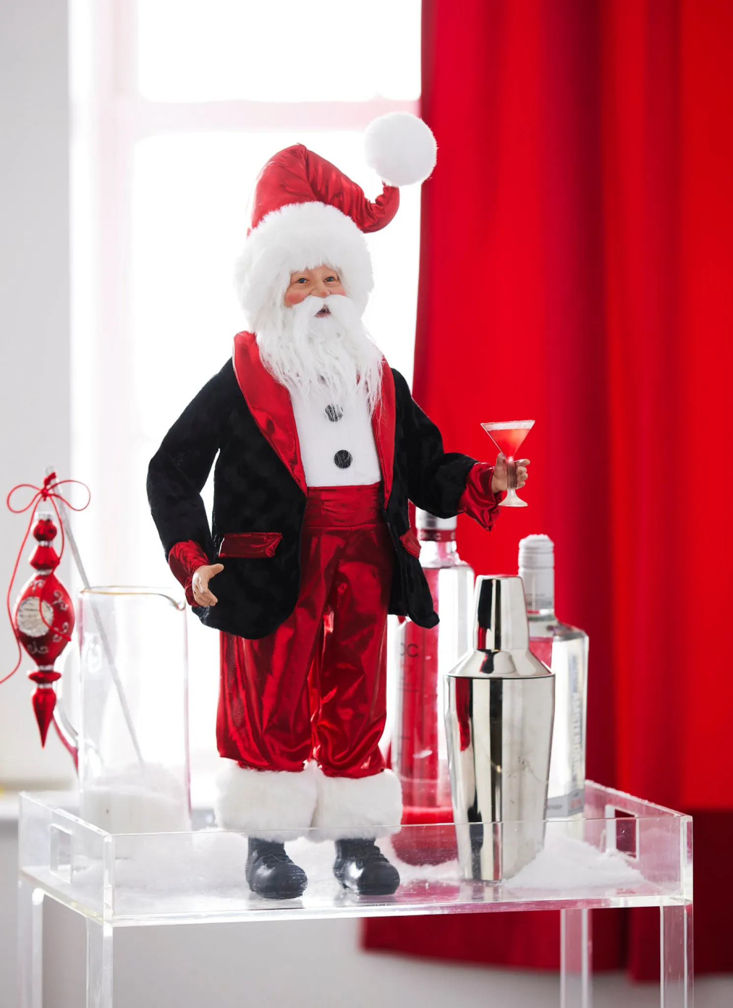 Raz 24" Martini Santa Christmas Figure 4302345