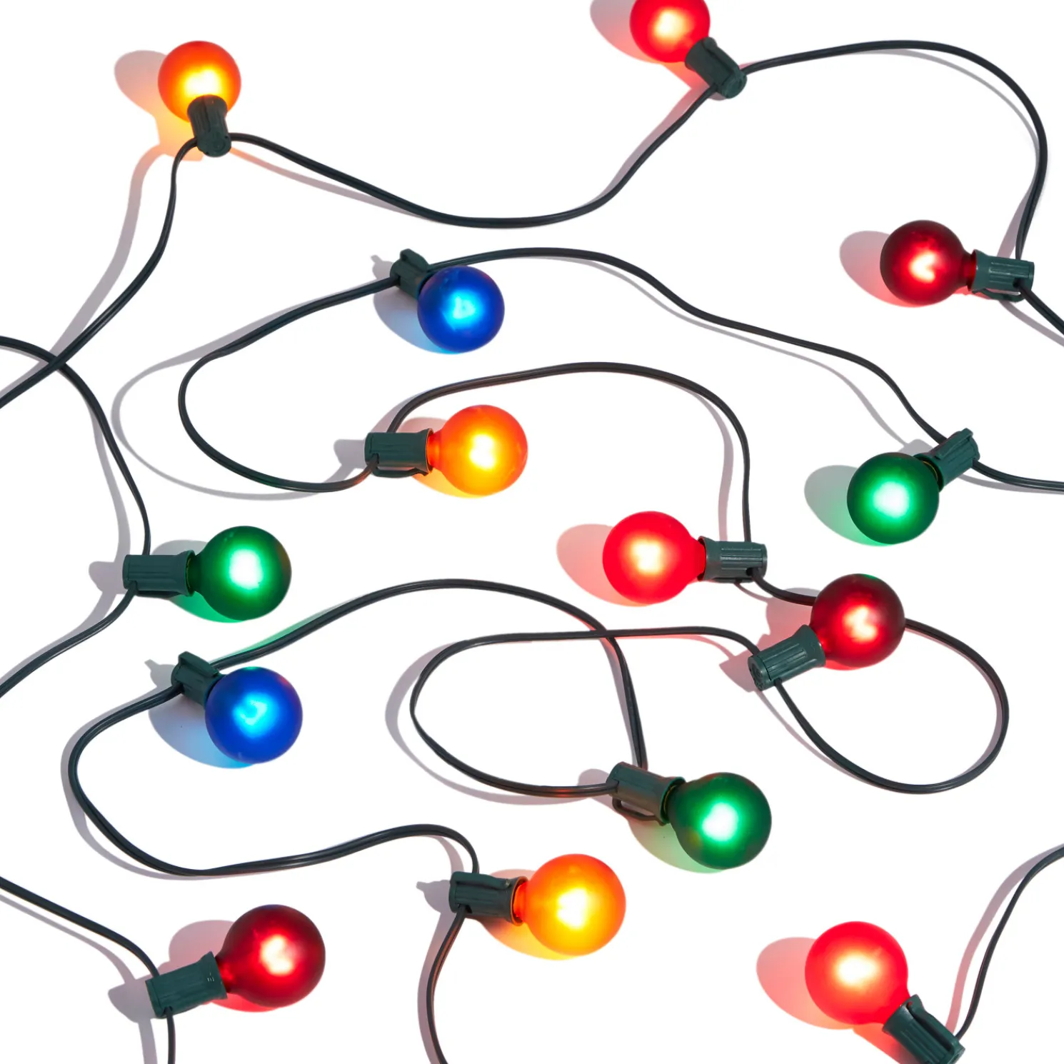 Raz 14' Matte Multicolor 15L Glass Globe String Christmas Lights L4337008