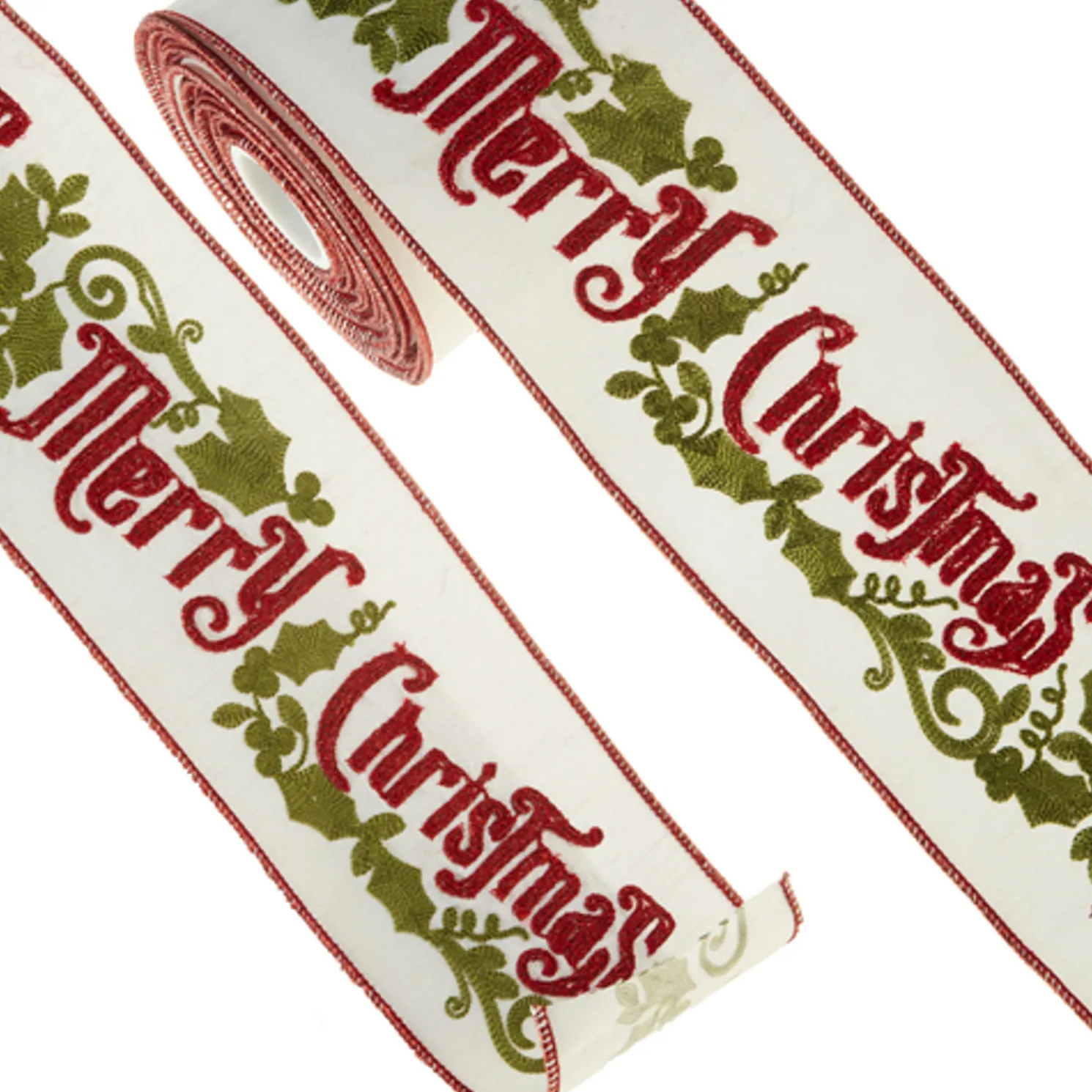 Raz 4" Merry Christmas Wired Christmas Ribbon R4371754