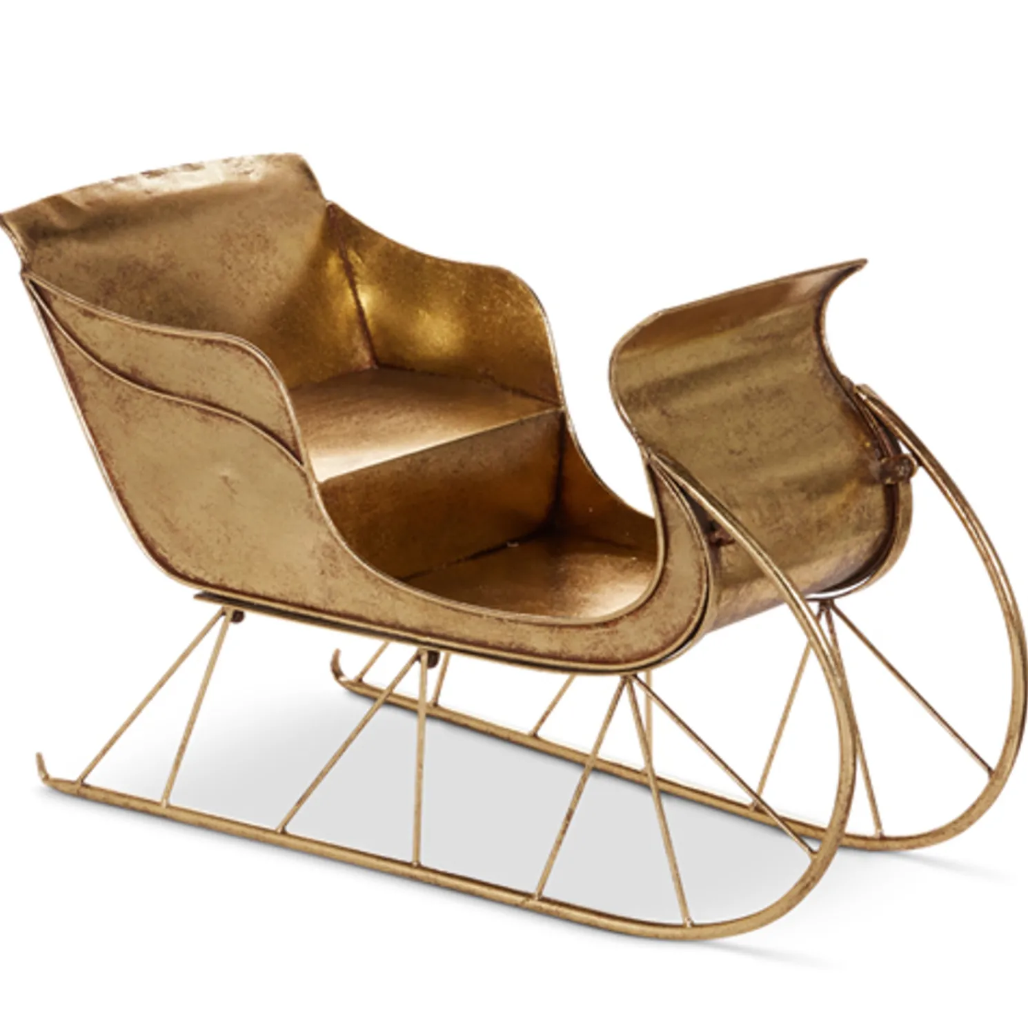 Raz 25.25" Metal Gold Sleigh Christmas Decoration 4517043