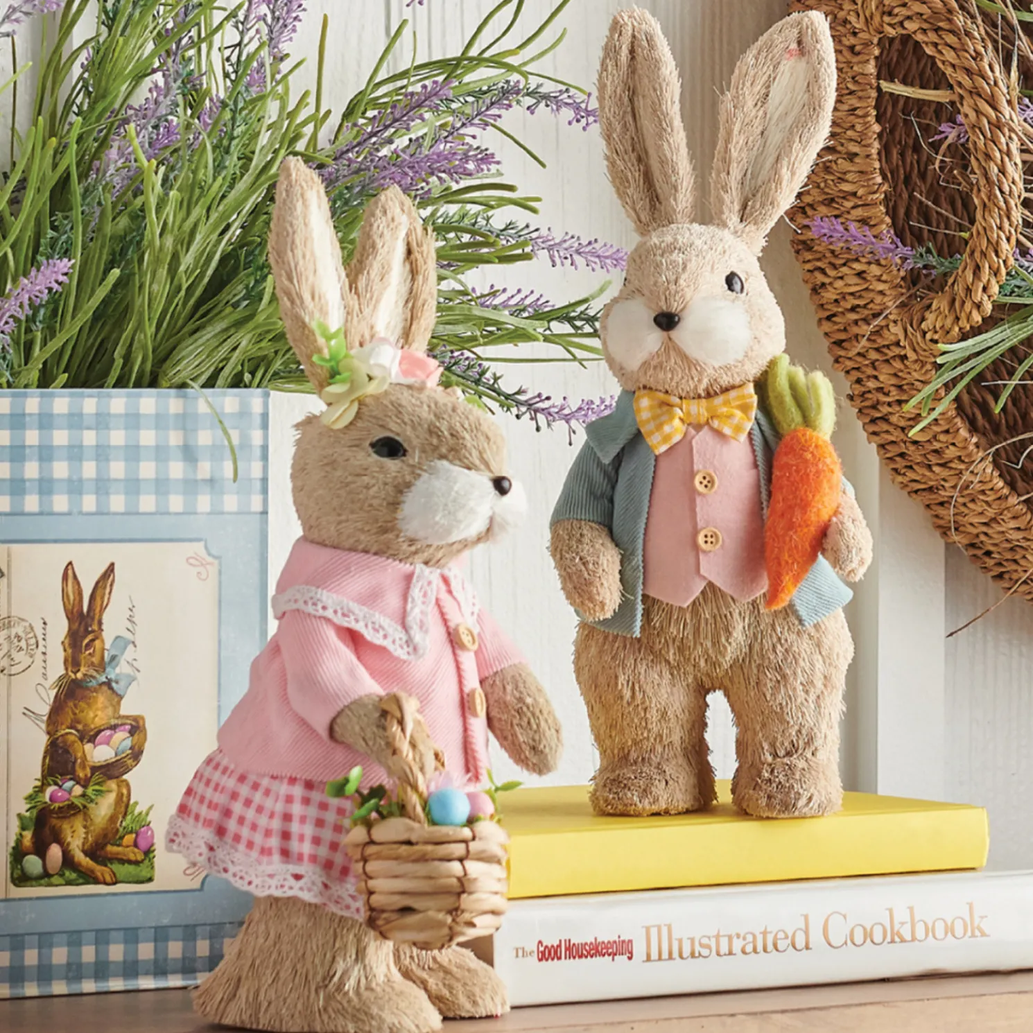 Raz 13" Mr. and Mrs. Easter Bunny Figures 4253335