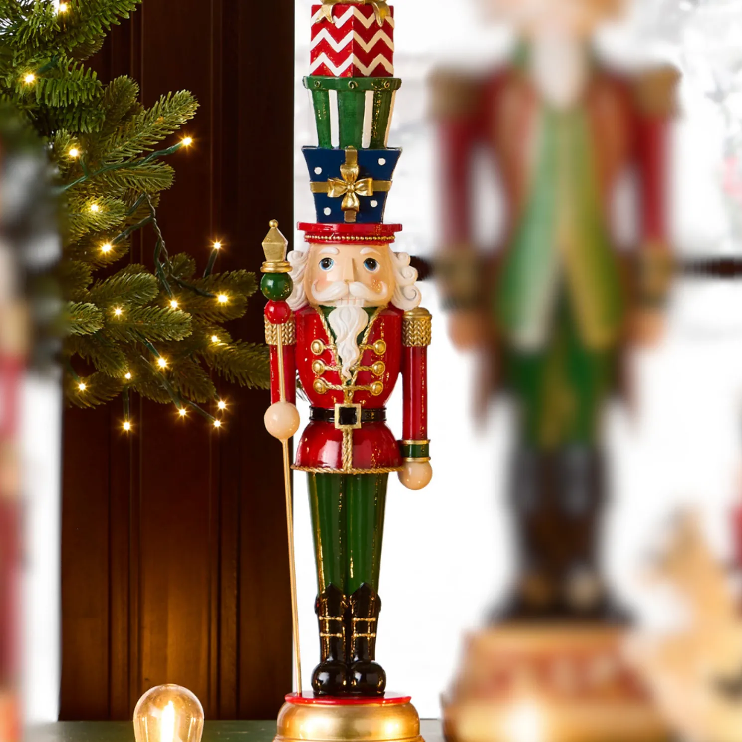 Raz 19.75" Nutcracker with Presents Christmas Decoration 4512169