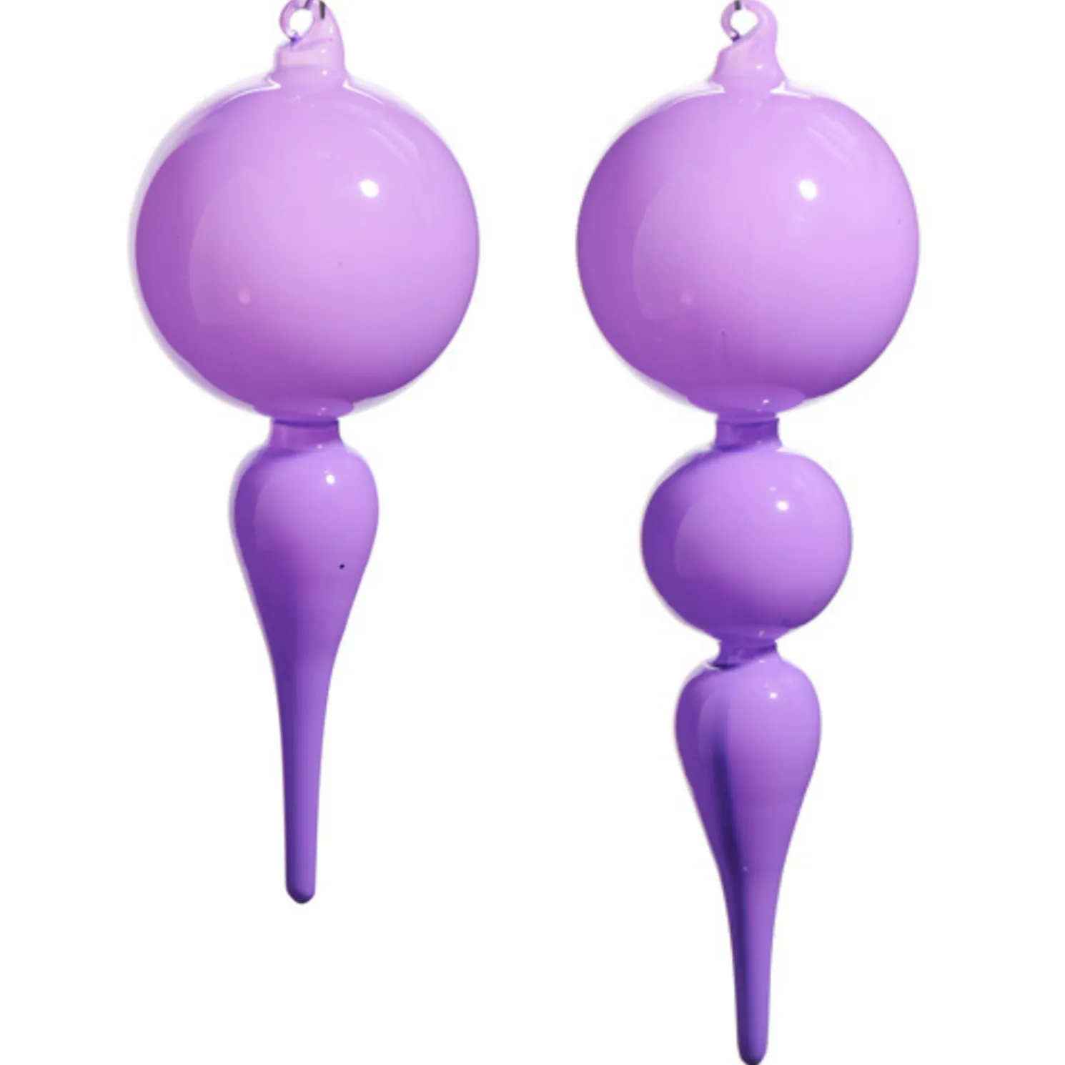 Raz 8" or 10" Bright Purple Finial Glass Christmas Ornament