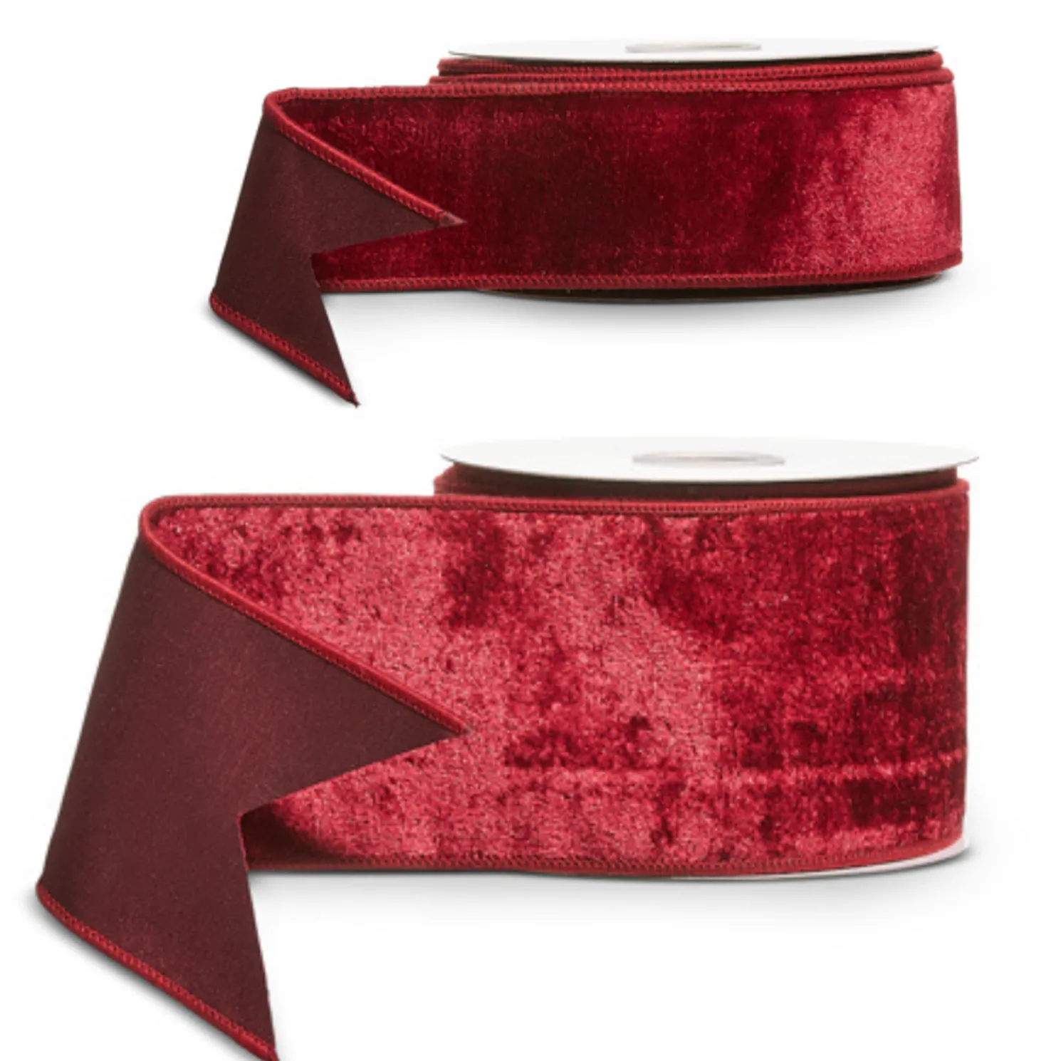 Raz 2.5" or 4" Burgundy Velvet Wired Christmas Ribbon