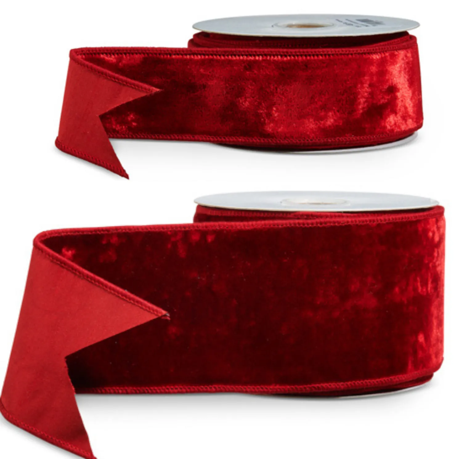 Raz 2.5" or 4" Deep Red Velvet Wired Christmas Ribbon