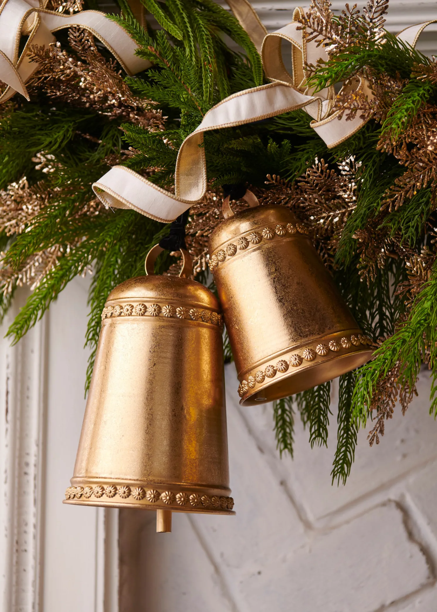 Raz 7" or 9.5" Gold Bell Ornament