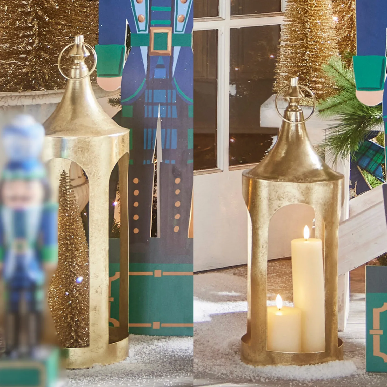Raz 21" or 24" Gold Christmas Lantern
