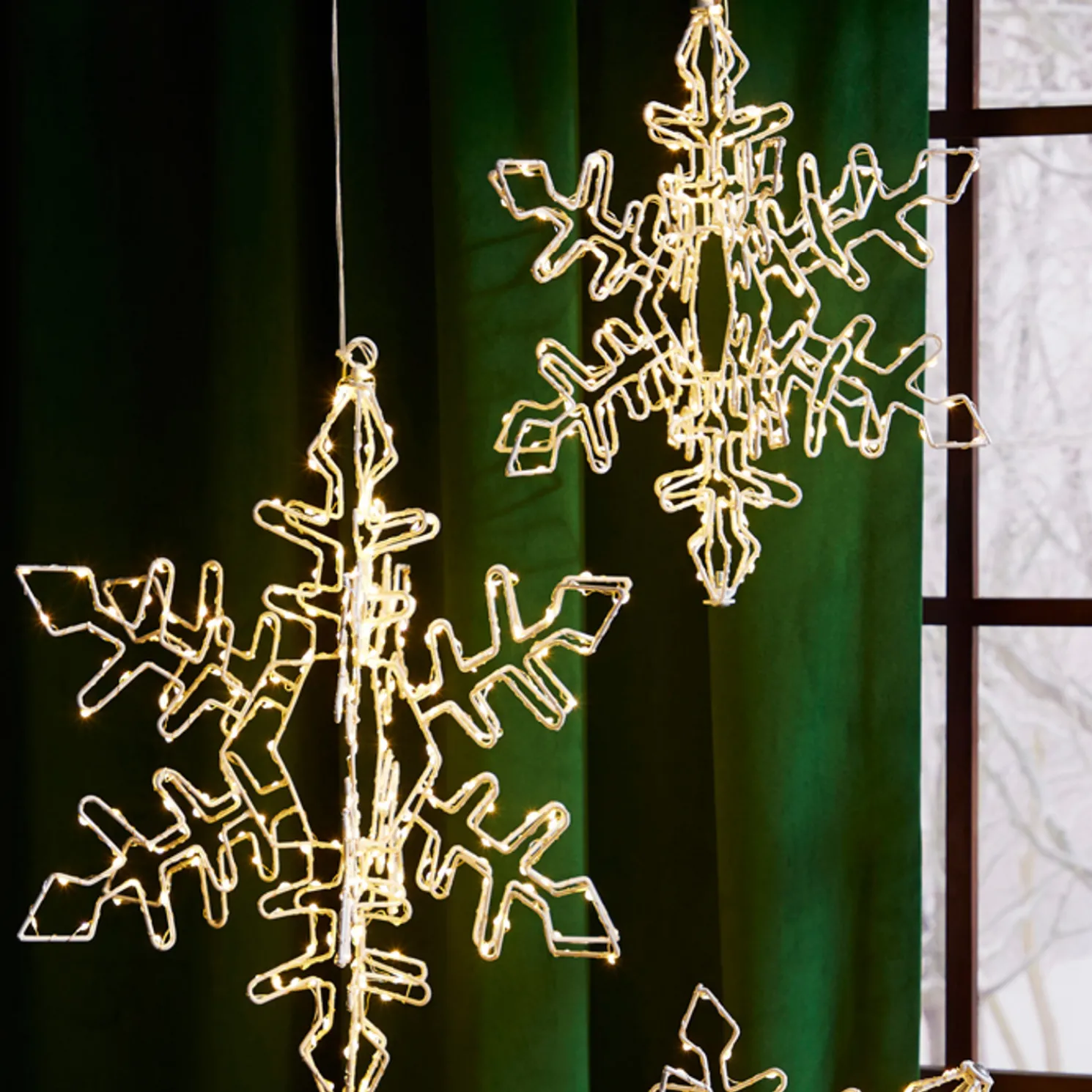 Raz 15.75" or 19.5" Hanging Lighted Snowflake Christmas Decoration