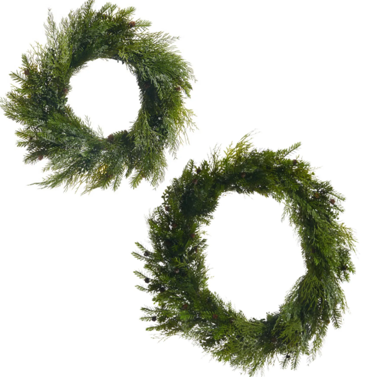 Raz 28" or 36" Iced Mixed Greenery Real Feel Christmas Wreath