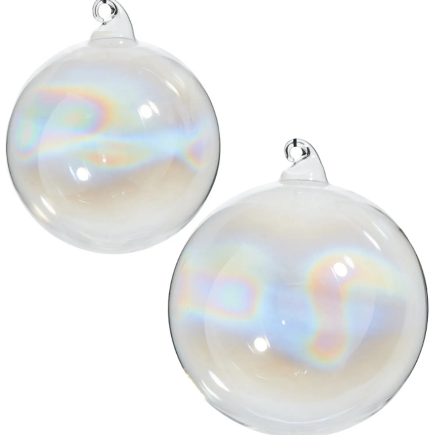 Raz 4" or 5" Iridescent Ball Blown Glass Christmas Ornament